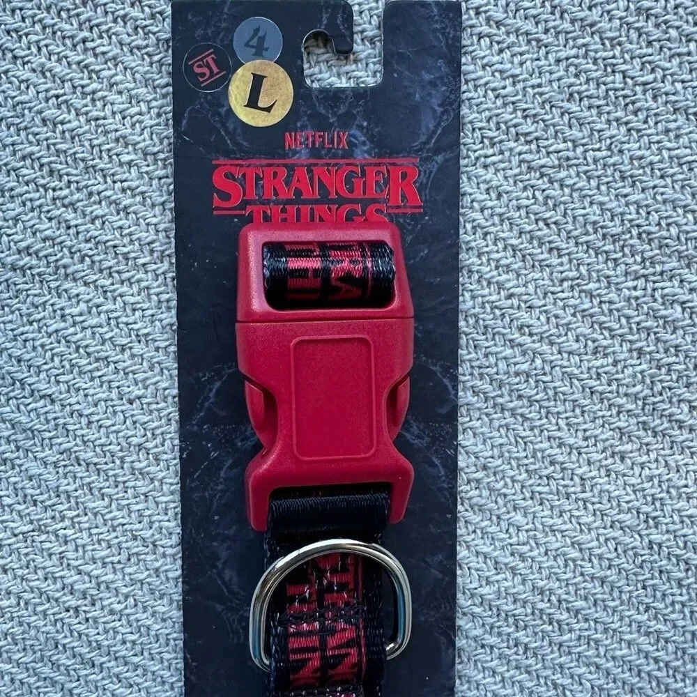 STRANGER THINGS Dog Collar Size Large NWT Gift Black Puppy Netflix Adjustable